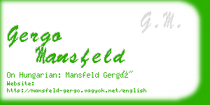 gergo mansfeld business card